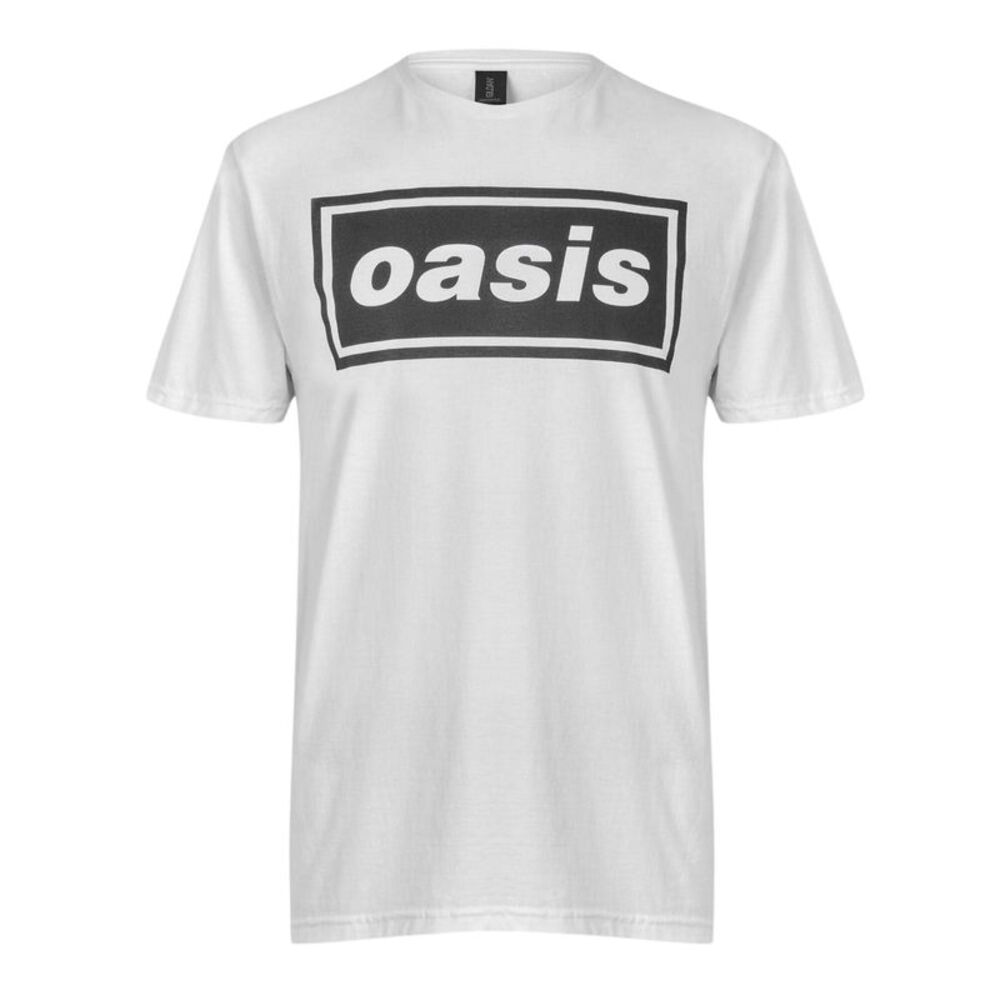 Oasis Unisex Adult Band Crew Neck Regular T-Shirt / White